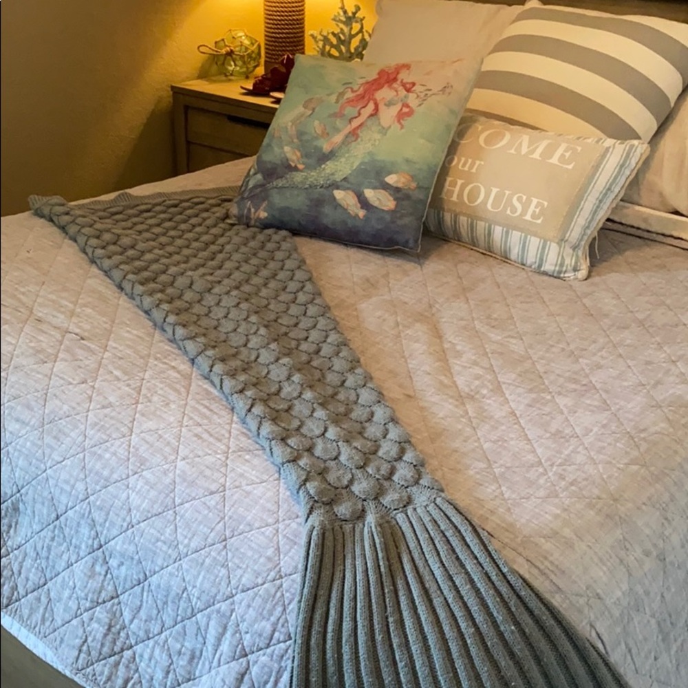SOLD MERMAID PILLOW AND MERMAID TAIL BLANKET